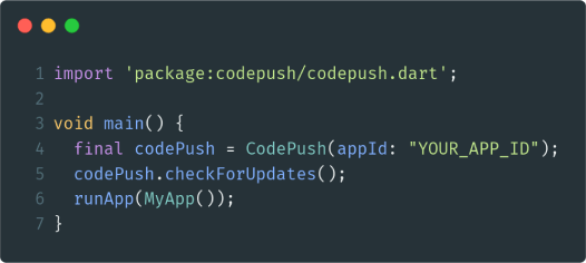 Code Push SDK sample code